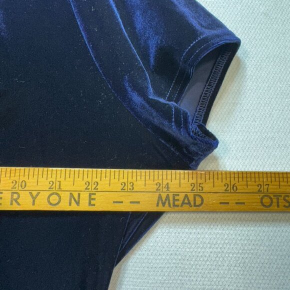 Changes By Together Womens Ruched Velvet Midi Dress Size 18 Midnight Blue Party - Picture 8 of 12